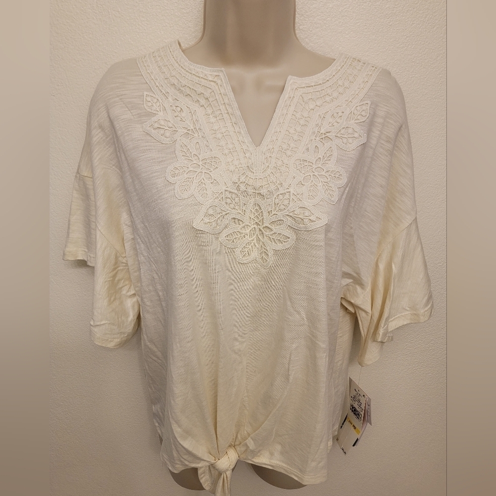 NWT Ruby Rd. Ladies Petite Short Sleeve Blouse